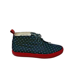 Del Toro Chukka Sneakers Size 12 Blue White Polka Dots Red Soles